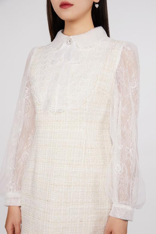 amadella 白色香奈儿风蕾丝连衣裙 11553 商品图3