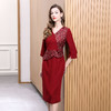 DNO-5AA1117-1春秋季新款2025年大码酒红色连衣裙喜婆婆平时可穿婚宴礼服 商品缩略图1