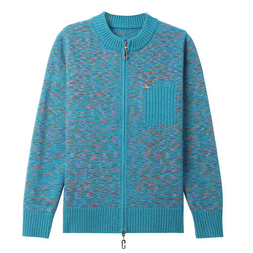 CC-103-H031新款早春拉链开衫针织衫女夹花毛衣外套宽松针织春秋外搭上衣 商品图4