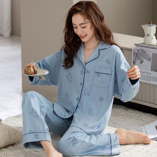 春秋季【新款纯棉睡衣】长袖大码套装 感知细腻柔软 透气舒眠 可外穿家居服 商品图6
