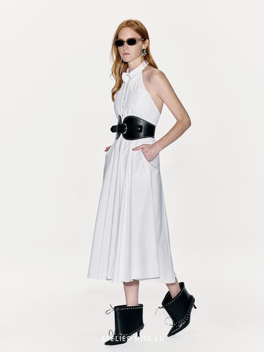 【夏日清晨】立体兰花裁片拼接挂脖露背大摆连衣裙 商品图2