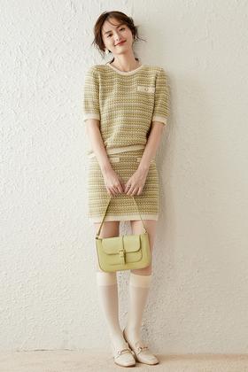 LOUIS YAO/白鹿语 香奈儿风针织半裙套装 11584