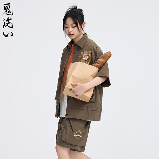 ONIARAI/鬼洗25春夏新品袋着旅行鲸鱼凉感短袖衬衫男女款 B740027 商品图2