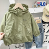 【时尚新品，设计精良！】儿童冲锋衣2025春秋新款 中大男孩子连帽夹克衫 宝宝外套柔软户外服-QQ 商品缩略图1