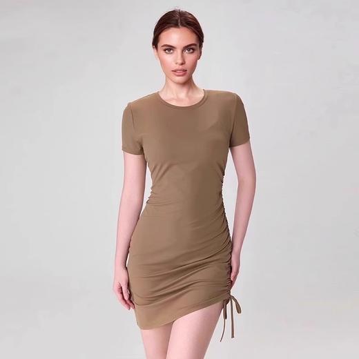 【3~5天发货】跃牌【美度空间】系列 新款夏季圆领连衣裙褶皱抽绳裙子LYQ42024 商品图1