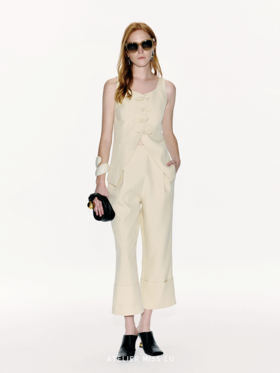 【奶酪兔耳】兔耳蝴蝶结收腰马甲上衣