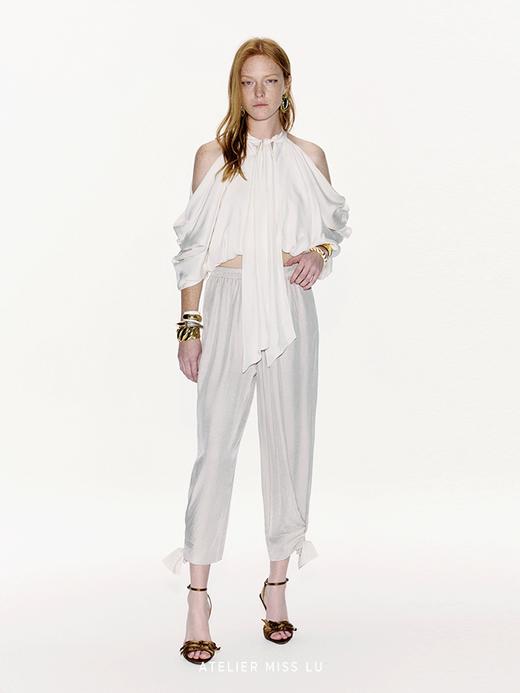 【银河护卫队】蝴蝶结点缀收口醋酸锥形裤 商品图2