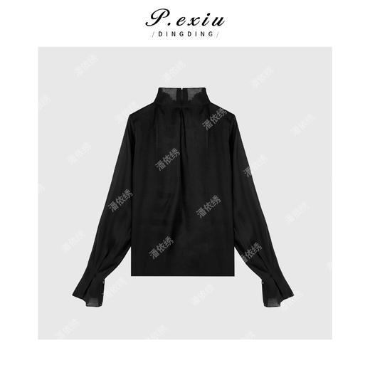 04-6潘依绣丁丁宠粉法式精致优雅半高领长袖衬衫W-62840 商品图0