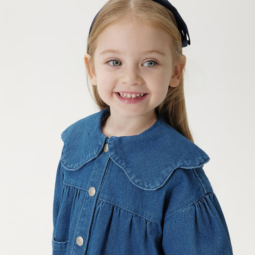 马克珍妮2024年秋装新款 女童娃娃领纯棉牛仔外套 241025 商品图2