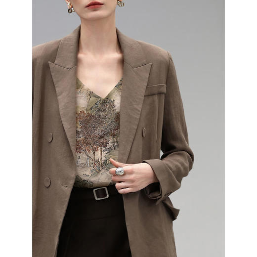 COCOBELLA商务休闲静奢西装女春夏棉麻风通勤西服外套SI0015 商品图1