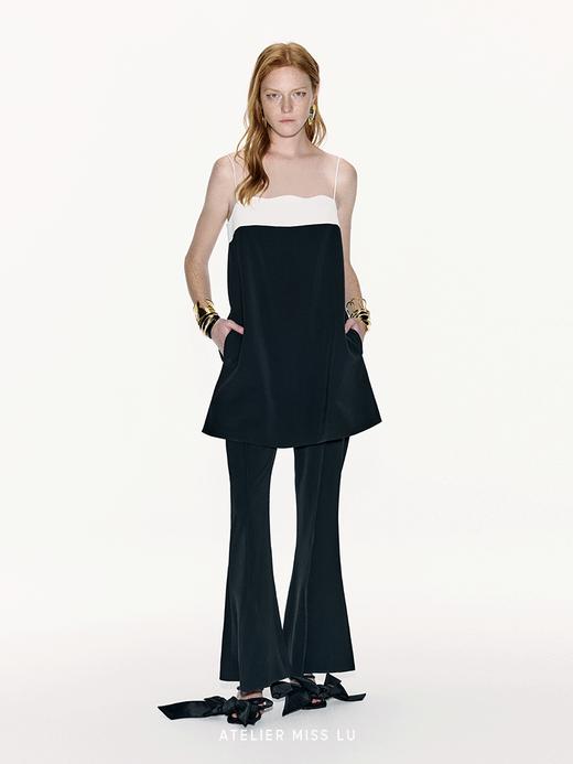 【几何造云】撞色水流线条环绕吊带连衣裙 商品图0