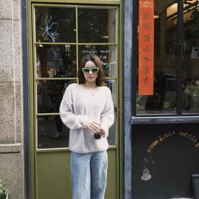 顺丰包邮洛诗琳35607新款进口马海毛慵懒感针织上衣878