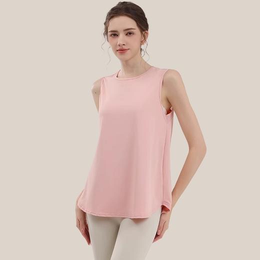 跃牌【瑜堂系列】开叉宽松瑜伽背心健身跑步网纱宽松女无袖罩衫运动背心JYWB003 商品图3