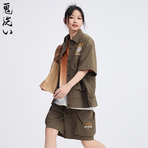 ONIARAI/鬼洗25春夏新品袋着旅行鲸鱼凉感短袖衬衫男女款 B740027 商品图1