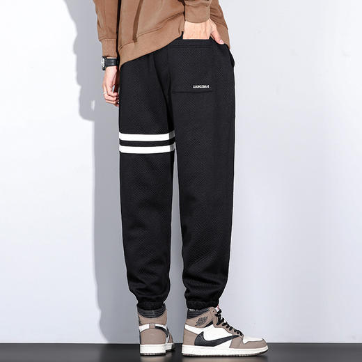 【新款DYG】大依优型大码斜纹千鸟格束脚卫裤男简约风潮牌印花大码休闲裤男胖子 商品图3