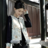 【非遗宋锦马甲/打底衫】宋锦提花工艺 拼接水貂毛 内里夹棉 保暖又显贵气 鸵鸟毛点缀 国风新贵气 商品缩略图0