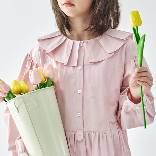 棵初 2025春夏第一波新品-花瓣领连衣裙876K256024MJ 商品图2