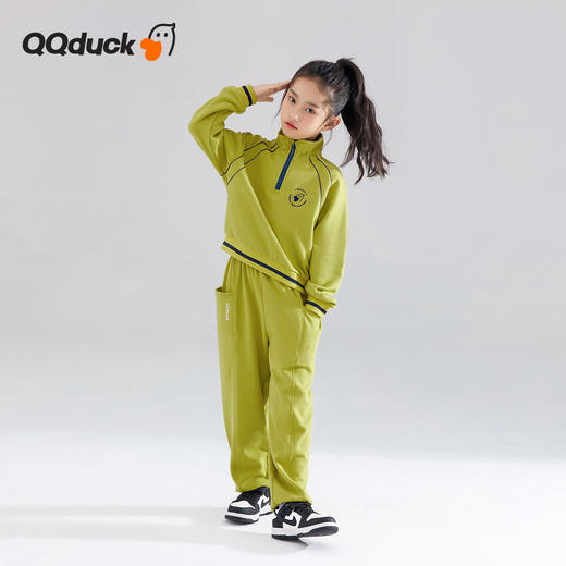 【清仓捡漏】【120-165】【可可鸭】女童春秋半拉链立领卫衣 商品图6