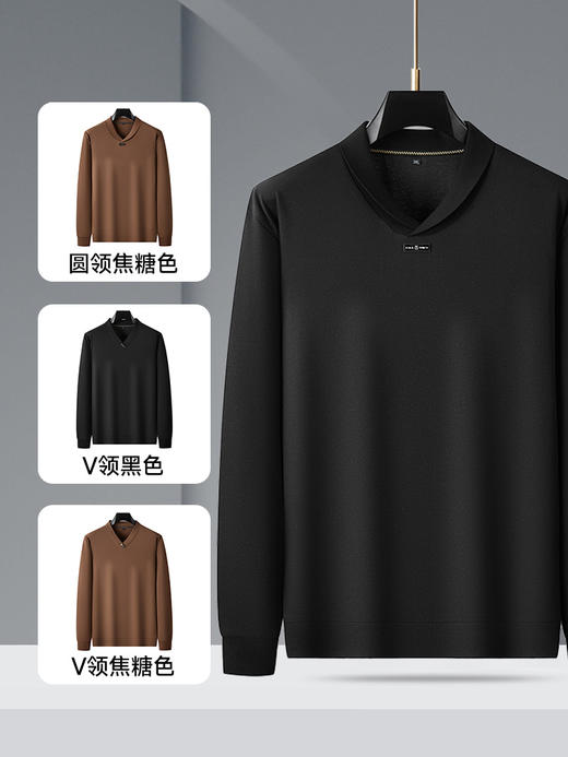 【新款DDA】大依优型大码青果领长袖T恤Polo衫加肥加大肥佬休闲商务宽松透气上衣打底 商品图3