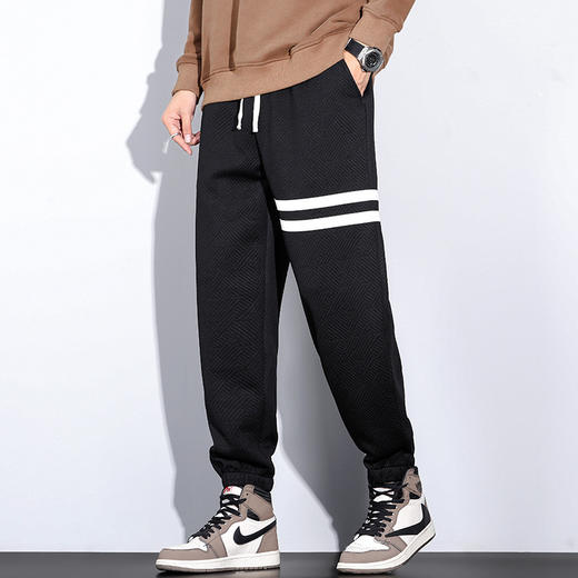 【新款DYG】大依优型大码斜纹千鸟格束脚卫裤男简约风潮牌印花大码休闲裤男胖子 商品图1