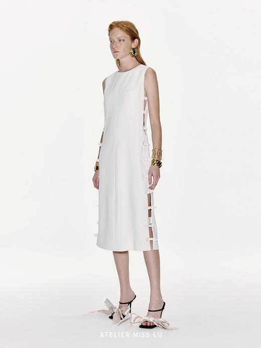 【佩里月光】双侧镂空兔耳蝴蝶结拼接连衣裙 商品图1