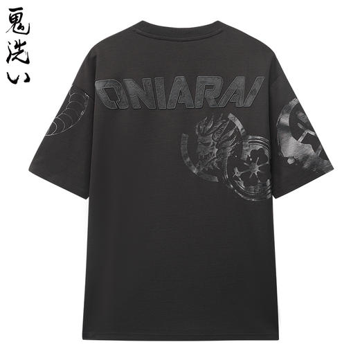 ONIARAI/鬼洗25春夏新品鬼和艺圣兽丸落肩短男式休闲恤 B830184 商品图1