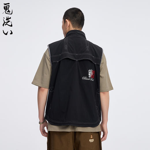 ONIARAI/鬼洗25春新品游侠系列刺绣轻机能风多袋马甲男士 B340216 商品图2
