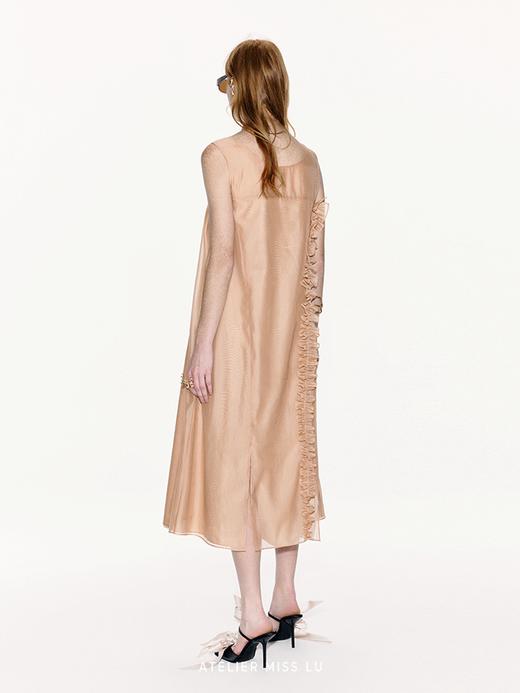 【橘子海】不对称立体压褶花边设计廓形薄纱连衣裙 商品图2