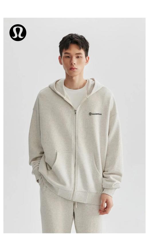 lulu2025春夏新款露露乐檬拉链休闲外套帽衫，潮流宽松百搭基础款纯棉外套，男女同款 商品图0