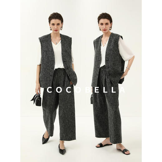 COCOBELLA雅痞风手逢装饰线九分西裤女利落直筒休闲裤PA3062 商品图1