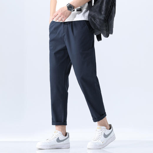 【夏季薄款】【纯棉】【新款DYG】大依优型大码夏季休闲九分裤男士薄款简约纯色休闲裤男宽松日式哈伦裤男潮 商品图0