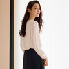 玳莎翻折领真丝衬衫女2025年春款新品宽松显瘦泡泡袖弹力双乔上衣  FA31305 商品缩略图2