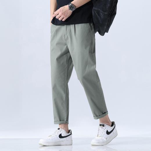 【夏季薄款】【纯棉】【新款DYG】大依优型大码夏季休闲九分裤男士薄款简约纯色休闲裤男宽松日式哈伦裤男潮 商品图6