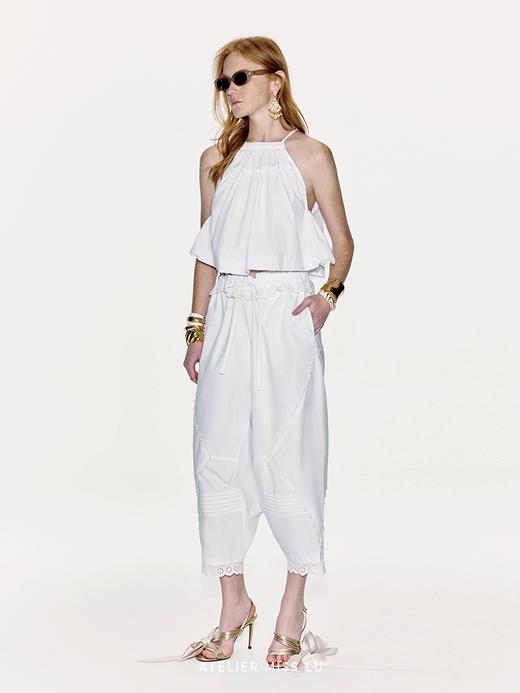 【皂感少女】蕾丝拼接设计立体廓形吊带上衣 商品图2