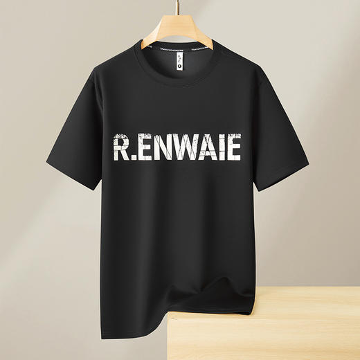 【新款DX】大依优型大码春季新款高克重圆领短袖男士卫衣印花宽松男半袖加大打底上衣 商品图4