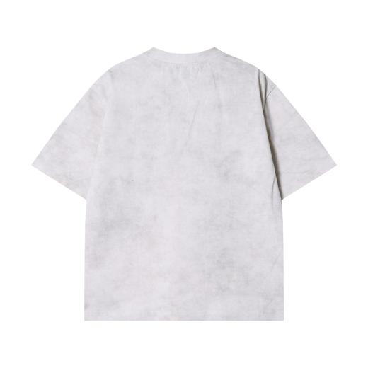 T2246春夏新款时尚个性扎染撞色刺绣镂空圆领短袖T恤百搭情侣套头上衣 商品图5