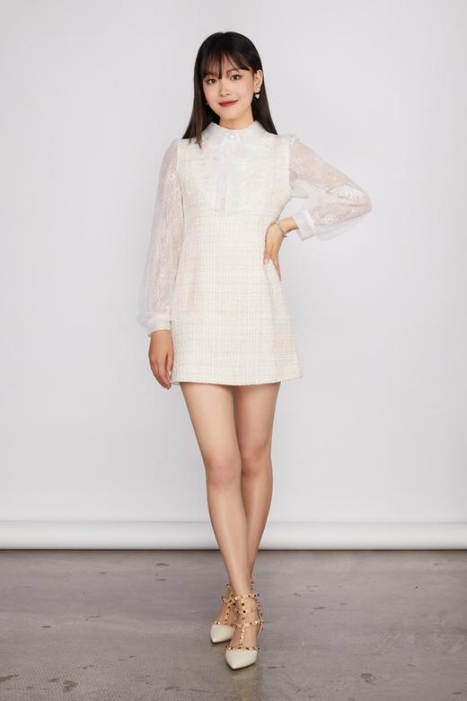 amadella 白色香奈儿风蕾丝连衣裙 11553 商品图1