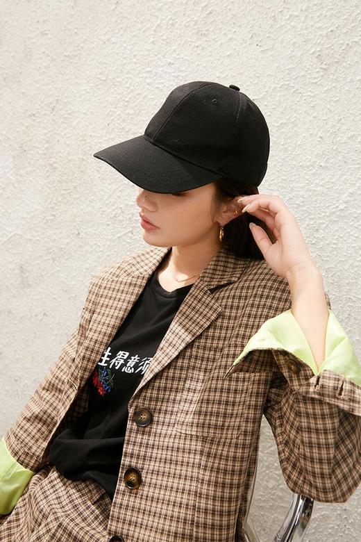 森宿 绿色格纹拼接外套长裤套装 11622 商品图2