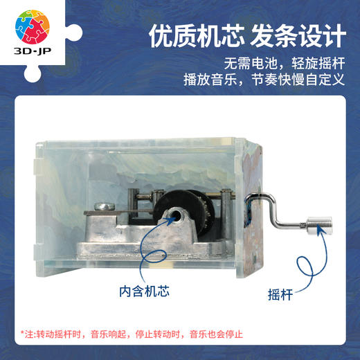 28片 音乐盒拼图 HG1008 梵谷-星夜 商品图2