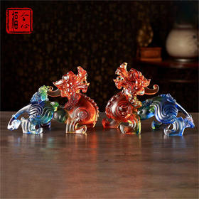 【易德老师推荐】古法琉璃雌雄貔貅一对（大）