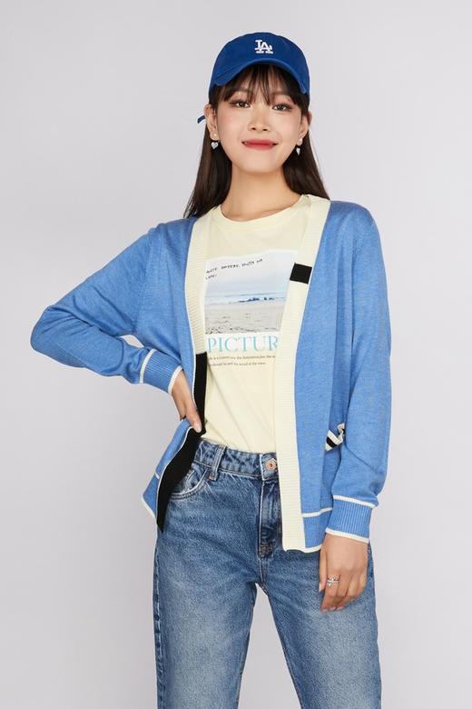 Stay2Weeks 黑白撞色蓝色开衫外套 11547 商品图0