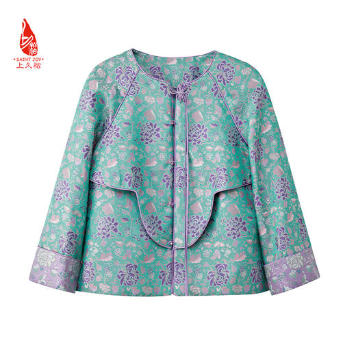 SAINTJOY/上久楷宋锦外套 复古 中国风 女士上衣 万字地缠枝牡丹 CY1024207029 商品图0