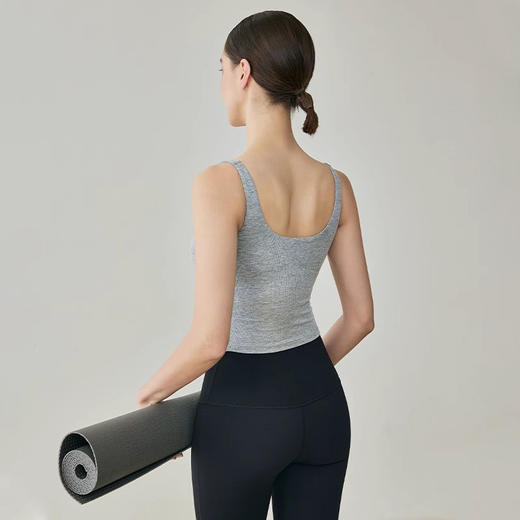 【3~5天发货】跃牌【美度空间】系列 莫代尔罗纹裸感瑜伽背心女宽肩美背WX42010 商品图2
