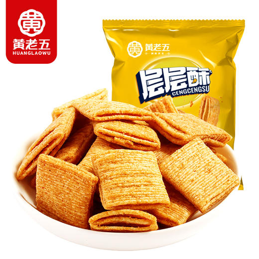 【黄老五层层酥】  60g香辣味10袋装 网红零食办公室休闲解馋 商品图0
