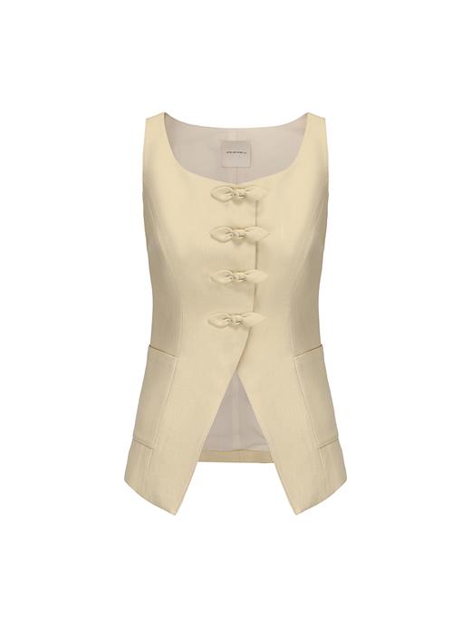 【奶酪兔耳】兔耳蝴蝶结收腰马甲上衣 商品图4