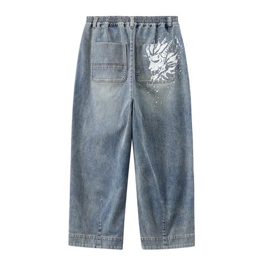 ONIARAI/鬼洗25春夏新品云朵棉十字绣宽锥形男女款九分裤 25B4439 商品图4