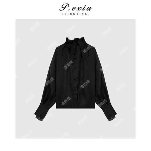 04-6潘依绣丁丁宠粉法式精致优雅半高领长袖衬衫W-62840 商品图1