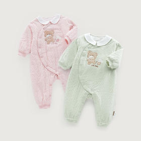 拉比-童衣类（春）I5绵绵偏开连体衣粉红（PH)