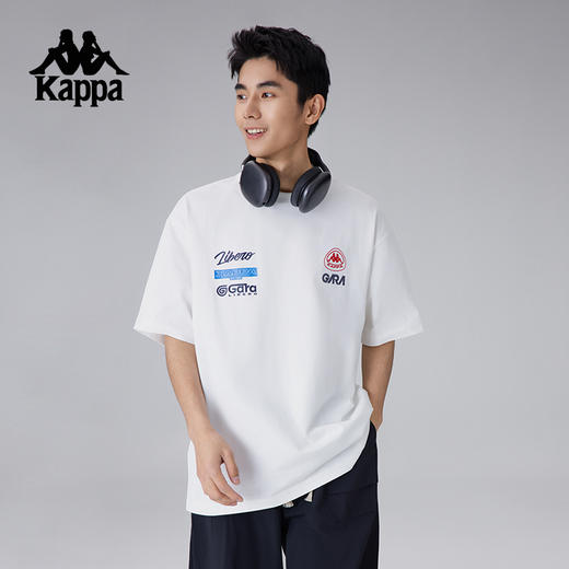 Kappa卡帕背靠背运动短袖情侣新款美式休闲T恤女纯棉印花上衣男款 商品图2