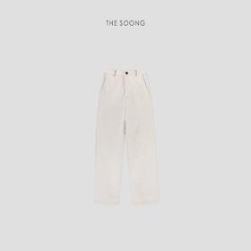 THESOONG"至濮归真"100%棉天然原色特织自然肌理中腰休闲裤HDKZ5854